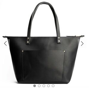 Portland Leather Black Tote Bag